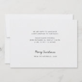 Merrier Script Holiday Birth Announcement Card Ankündigung (Rückseite)