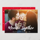 merrier together christmas holiday card feiertagskarte (Vorne/Hinten)