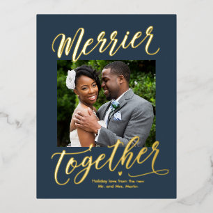Merrier Together editable Color New Foil Foil Foil Folien Feiertagspostkarte