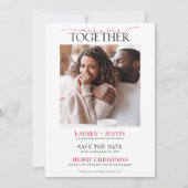 Merrier Together Holiday Verlobung Save the Date (Vorderseite)