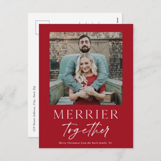 Merrier Together Script Foto Frohe Weihnachten (Vorne/Hinten)