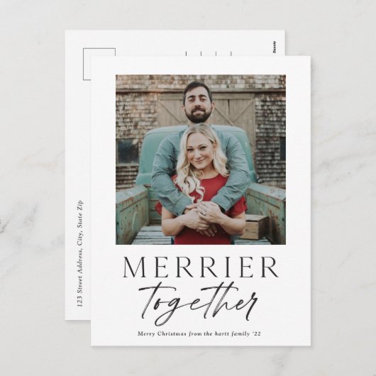 Merrier Together Script Foto Frohe Weihnachten (Vorne/Hinten)