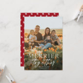 Merrier Together Script Foto Frohe Weihnachten Karte (Vorderseite/Rückseite Beispiel)