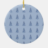 Merrier Together Script Pagoda Blue Christmas Keramik Ornament (Hinten)