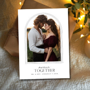 Merrier Together Sunset Arch Foto Weihnachtskarte Feiertagskarte