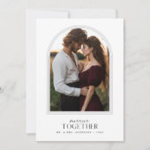 Merrier Together Sunset Arch Foto Weihnachtskarte Feiertagskarte (Vorderseite)