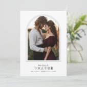 Merrier Together Sunset Arch Foto Weihnachtskarte Feiertagskarte (Stehend Vorderseite)