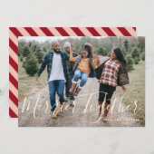 Merrier Together Trendy Simple Holiday Foto Einladung (Vorne/Hinten)