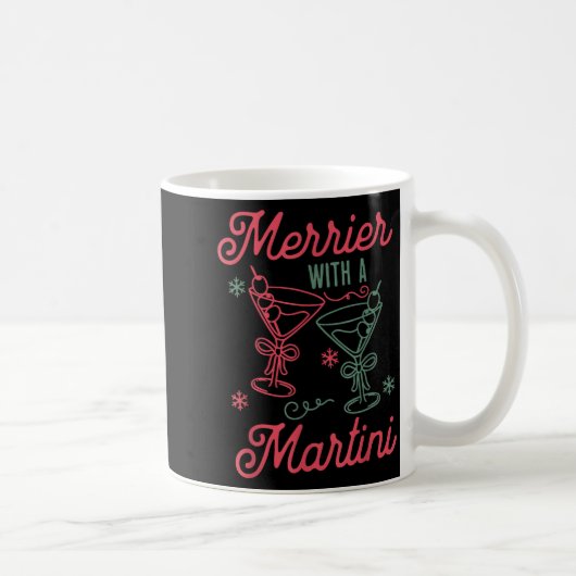 Merrier With A Martini Christmas Tail Xmas Martini Kaffeetasse (Rechts)