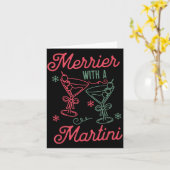 Merrier With A Martini Christmas Tail Xmas Martini Karte (Gelbe Blume)