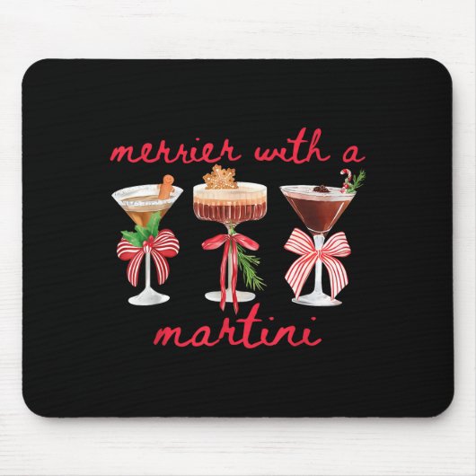 Merrier With A Martini Funny Bachelorette Merry Ch Mousepad (Vorne)