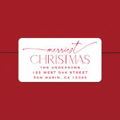 Merriest Christmas Elegant Holiday Return Address Adressaufkleber