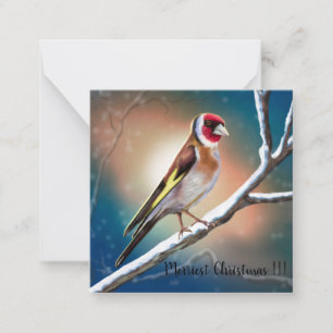Merriest Christmas Goldfinch Card Square Paper Coa Mitteilungskarte