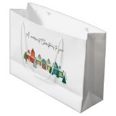 Merriest Christmas! Große Geschenktüte (Vorderseite Schrägansicht)