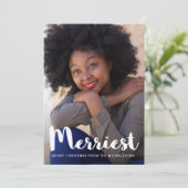 Merriest Christmas Rustic Green Botanic Feiertagskarte (Stehend Vorderseite)