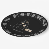 Merriest Christmas Tree Black Pappteller (Schrägansicht)