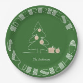 Merriest Christmas Tree Green Pappteller (Vorderseite)
