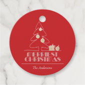 Merriest Christmas Tree Red Holiday Geschenkanhänger (Vorderseite)
