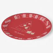 Merriest Christmas Tree Red Pappteller (Schrägansicht)