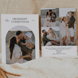 Merriest Christmas Typografy Arch Foto Feiertagskarte