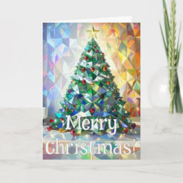 Merriest Christmas Wishes Geometric Xmas Tree  Feiertagskarte
