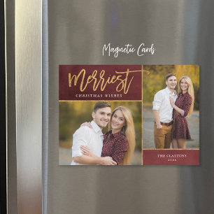 Merriest Imitate Fox 2 Foto Magnetic Christmas Car Magnetkarte