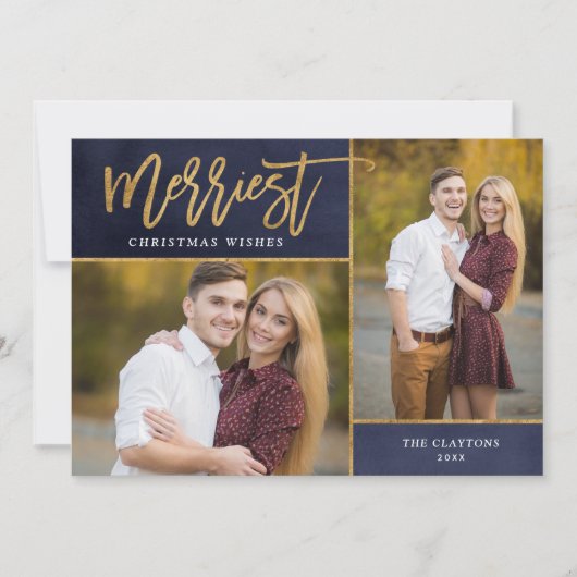 Merriest Imitate Gold Fossil 2 Foto Weihnachten (Vorderseite)