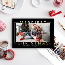 Merriest Modern Gold Text Black Foto