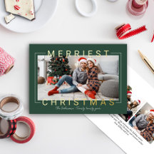 Merriest Modern Gold Text Green Foto