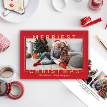 Merriest Modern Gold Text Red Foto