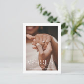 Merriest Verlobung Holiday Foto Postkarte (Stehend Vorderseite)