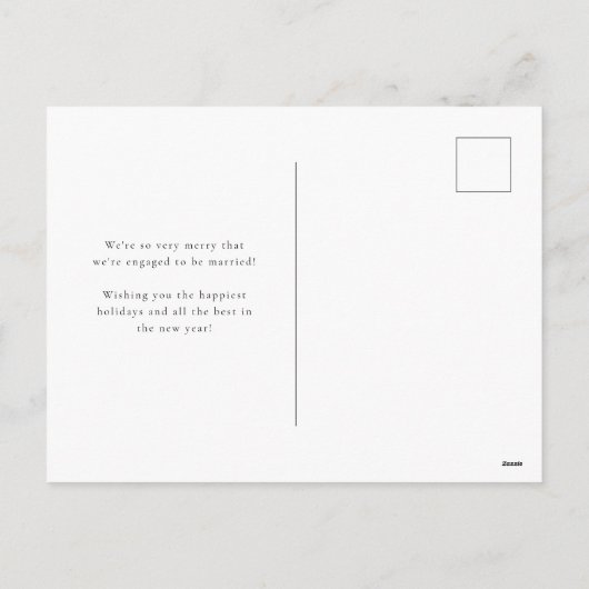 Merriest Verlobung Holiday Foto Postkarte (Rückseite)