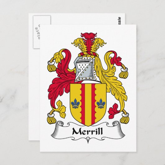 Merrill Familienwappen Postkarte (Vorne/Hinten)