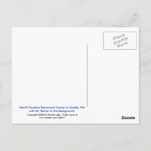 Merrill Gardens Postkarte (Rückseite)