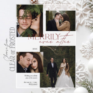 Merrily Ever After rote Schrift 4 Fotos Acryleinladungen