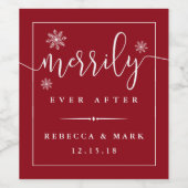 Merrily immer nach | Gastgeschenk Hochzeit Weineti Weinetikett (Einzelnes Label)