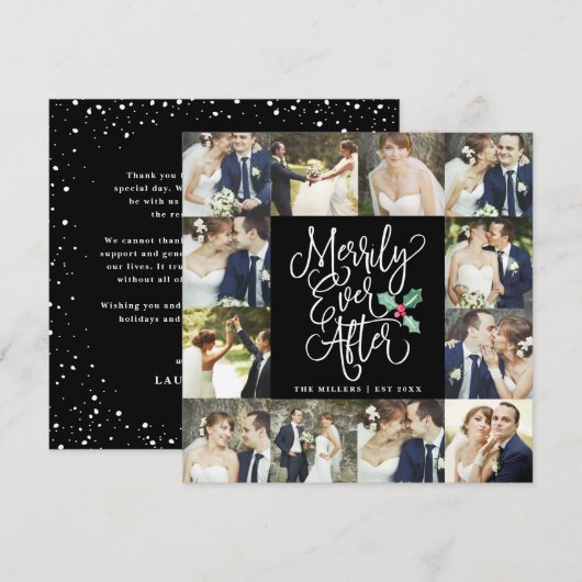 Merrily immer nach Hochzeitstag 12 Fotokarte Einladung (Vorne/Hinten)
