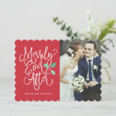 Merrily immer nach Hochzeitstag/Danke Foto Einladung (Stehend Vorderseite)