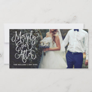Merrily immer nach Hochzeitstag Volles Foto Feiertagskarte
