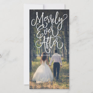 Merrily immer nach Hochzeitstag Volles Foto Feiertagskarte