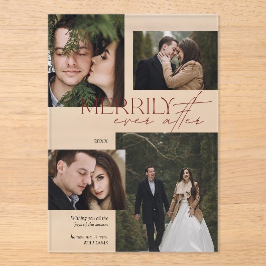 Merrily immer nach Red Script 4 Foto Acryleinladungen (Vorderseite)