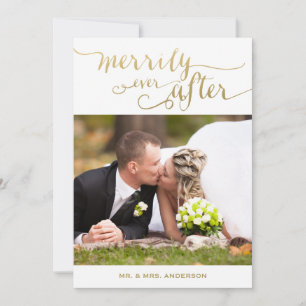 Merrily immer nach Verheiratet Fotokarte für den Feiertagskarte
