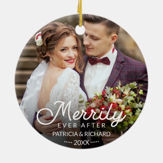 Merrily jemals nach neuem Weihnachten Keramik Ornament (Hinten)