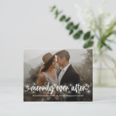 Merrily Lit Just Married Holiday Card Postkarte (Stehend Vorderseite)