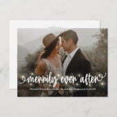 Merrily Lit Just Married Holiday Card Postkarte (Vorne/Hinten)