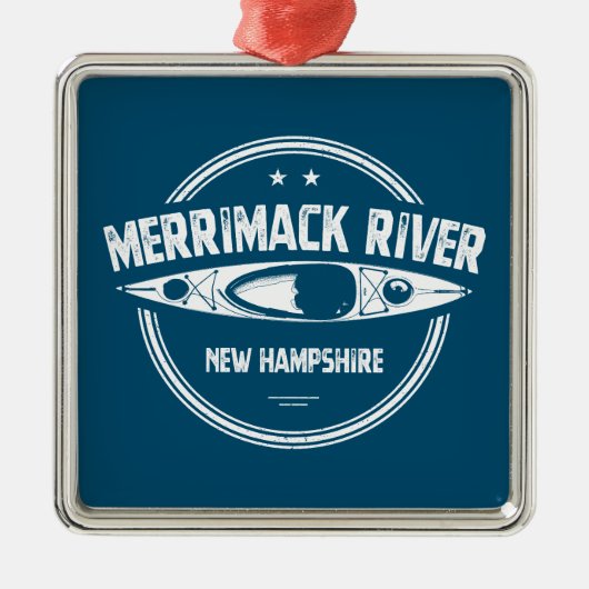 Merrimack River New Hampshire Kayak Ornament Aus Metall (Vorne)