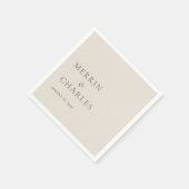 Merrin Beige Elegant Wedding Serviette (Ecke)
