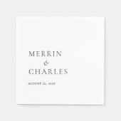 Merrin Black and White Elegante Wedding Serviette (Vorderseite)