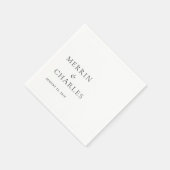 Merrin Black and White Elegante Wedding Serviette (Ecke)