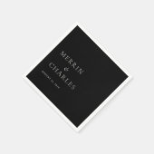 Merrin Black Elegant Wedding Serviette (Ecke)